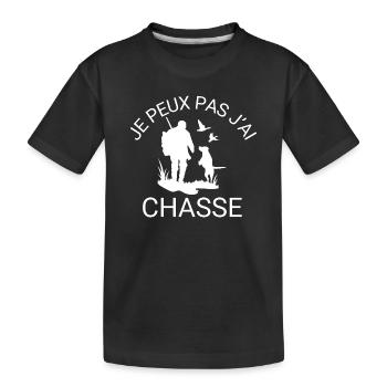 Je peux pas j'ai chasse - T-shirt bio Premium Enfant - noir - Devant
