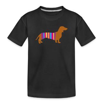 Teckel Rayure Chien Chien Race Chien Chien Promenade Bello Fan - T-shirt bio Premium Enfant - noir - Devant