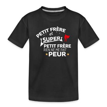 Citation humoristique pour frère héroïque - T-shirt bio Premium Enfant - noir - Devant