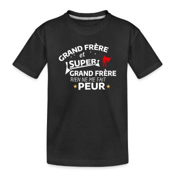 Super Big Brother Heroic Paraphrasing - Kids' Premium Organic T-Shirt - black - Front