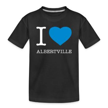 I LOVE ALBERTVILLE - Kinder Premium Bio T-Shirt - Schwarz - Vorne