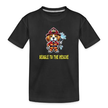 Beagle zur Rettung - Kinder Premium Bio T-Shirt - Schwarz - Vorne