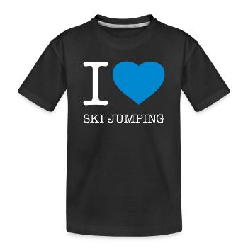 I LOVE SKI JUMPING - Kids' Premium Organic T-Shirt - black - Front