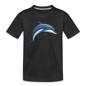Dauphin sautant bleu et blanc - T-shirt bio Premium Enfant - noir - Devant