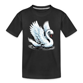 Cygne - T-shirt bio Premium Enfant - noir - Devant