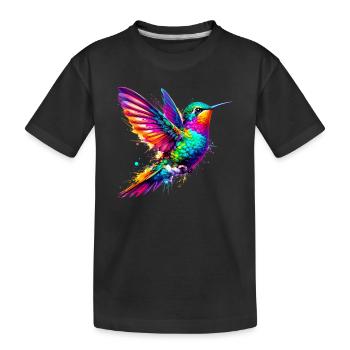 Kolibri - Kinder Premium Bio T-Shirt - Schwarz - Vorne