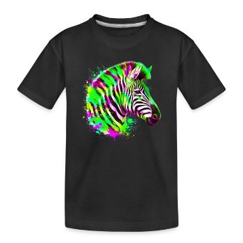 Zebra - Kinder Premium Bio T-Shirt - Schwarz - Vorne
