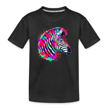 Zebra - Kinder Premium Bio T-Shirt - Schwarz - Vorne