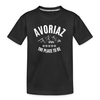 Avoriaz, Skigebiet, Wintersport - Kinder Premium Bio T-Shirt - Schwarz - Vorne