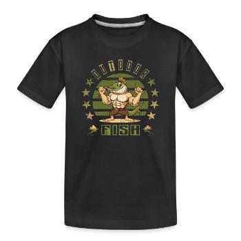 Hecht Fisch - Kinder Premium Bio T-Shirt - Schwarz - Vorne