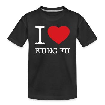 I LOVE KUNG FU - Kinder Premium Bio T-Shirt - Schwarz - Vorne