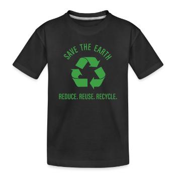 Réduire, Réutiliser, Recycler - T-shirt bio Premium Enfant - noir - Devant