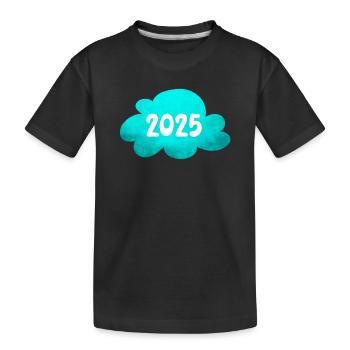 Cloud 2025 Structure New Year New Year's Eve New Year - Kids' Premium Organic T-Shirt - black - Front