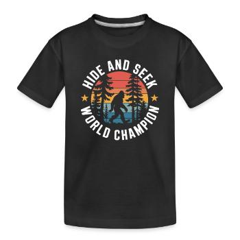 Hide and Seek World Champion - Kids' Premium Organic T-Shirt - black - Front