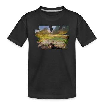 Un delta de rivière brûle de couleurs - T-shirt bio Premium Enfant - noir - Devant