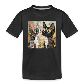 chat chats chat collage de chat - T-shirt bio Premium Enfant - noir - Devant