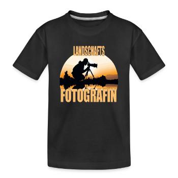Landschafts Fotografin - Kinder Premium Bio T-Shirt - Schwarz - Vorne