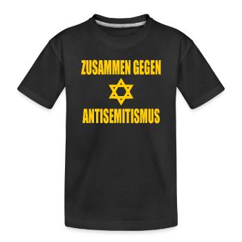 zusammen gegen antisemitismus - Kinder Premium Bio T-Shirt - Schwarz - Vorne