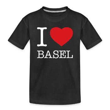 I LOVE BASEL - Kids' Premium Organic T-Shirt - black - Front