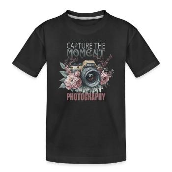 Capture the Moment - Kinder Premium Bio T-Shirt - Schwarz - Vorne