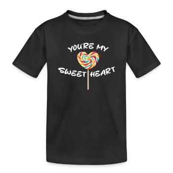 Sweetheart Rainbow Lollipop Valentine's Day Lollipop - Kids' Premium Organic T-Shirt - black - Front