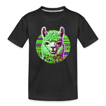 Alpaka - Kinder Premium Bio T-Shirt - Schwarz - Vorne