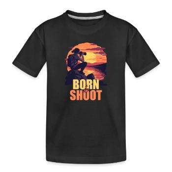 Born to shoot - Kinder Premium Bio T-Shirt - Schwarz - Vorne