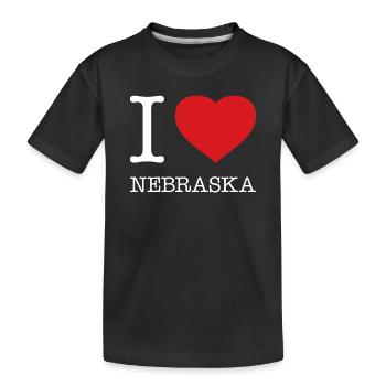 I LOVE NEBRASKA - Kinder Premium Bio T-Shirt - Schwarz - Vorne