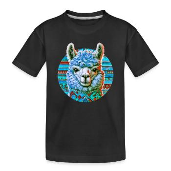 Alpaka - Kinder Premium Bio T-Shirt - Schwarz - Vorne