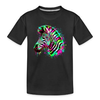 Zebra - Kinder Premium Bio T-Shirt - Schwarz - Vorne