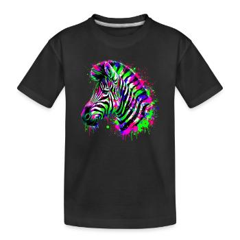 Zebra - Kinder Premium Bio T-Shirt - Schwarz - Vorne