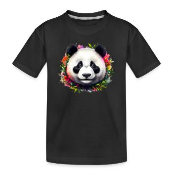 Panda - Kinder Premium Bio T-Shirt - Schwarz - Vorne