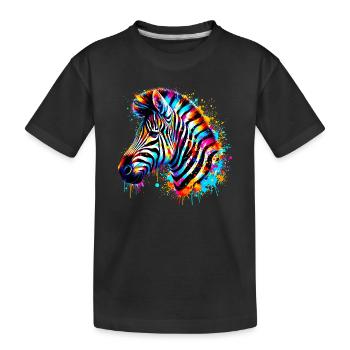 Zebra - Kinder Premium Bio T-Shirt - Schwarz - Vorne