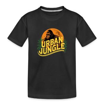 Urban Jungle Logo Farbe - Kinder Premium Bio T-Shirt - Schwarz - Vorne