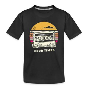 Alte Retro Kassette – vintage Mixtape Memories - Kinder Premium Bio T-Shirt - Schwarz - Vorne