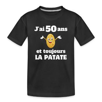 anniversaire, anniversaire 50 ans, cinquantaine - T-shirt bio Premium Enfant - noir - Devant