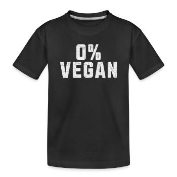 0% Veganer - Kinder Premium Bio T-Shirt - Schwarz - Vorne