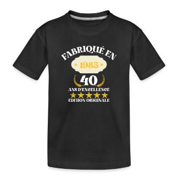 Made in 1985 – 40 Years of Excellence - Kids' Premium Organic T-Shirt - black - Front