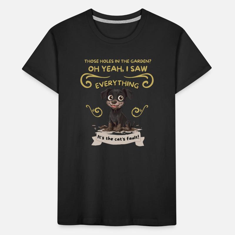 Chiot éclaboussé de boue : Défaut du chat T-shirt bio Premium Enfant