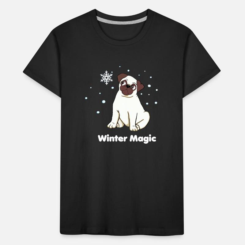 Winter Magic Pug Kids' Premium Organic T-Shirt