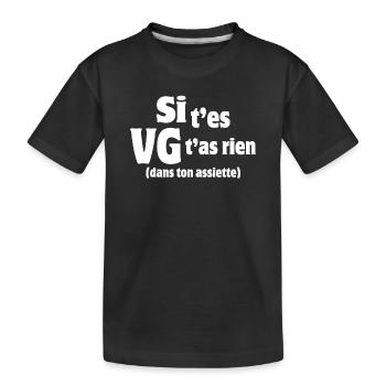 végan, végétarien, végan humour - T-shirt bio Premium Enfant - noir - Devant