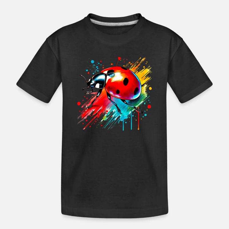 Marienkäfer - Kinder Premium Bio T-Shirt - Schwarz