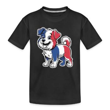 Chien aux couleurs du drapeau français 2026 - T-shirt bio Premium Enfant - noir - Devant