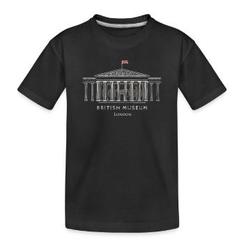 London, British Museum, England, Handzeichnung - Kinder Premium Bio T-Shirt - Schwarz - Vorne