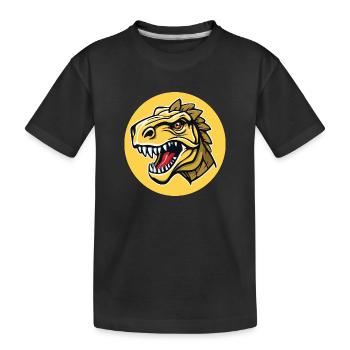 Der Kopf eines gefährlich aussehenden Dinosauriers - Kinder Premium Bio T-Shirt - Schwarz - Vorne
