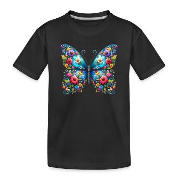 Butterfly - Kids' Premium Organic T-Shirt - black - Front