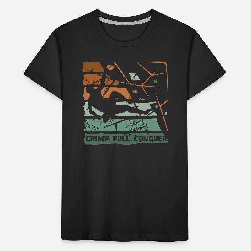 Bouldering – Crimping. Pull. Conquer. Kids' Premium Organic T-Shirt