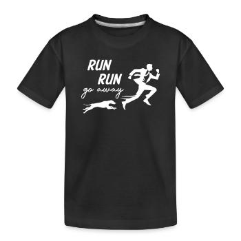 Run Away From Dog - Kids' Premium Organic T-Shirt - black - Front