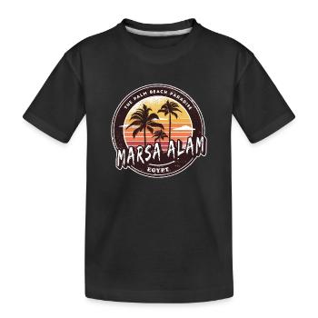 Marsa Alam Égypte Vintage Palmier Design - T-shirt bio Premium Enfant - noir - Devant