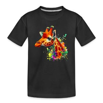 Giraffe - Kinder Premium Bio T-Shirt - Schwarz - Vorne